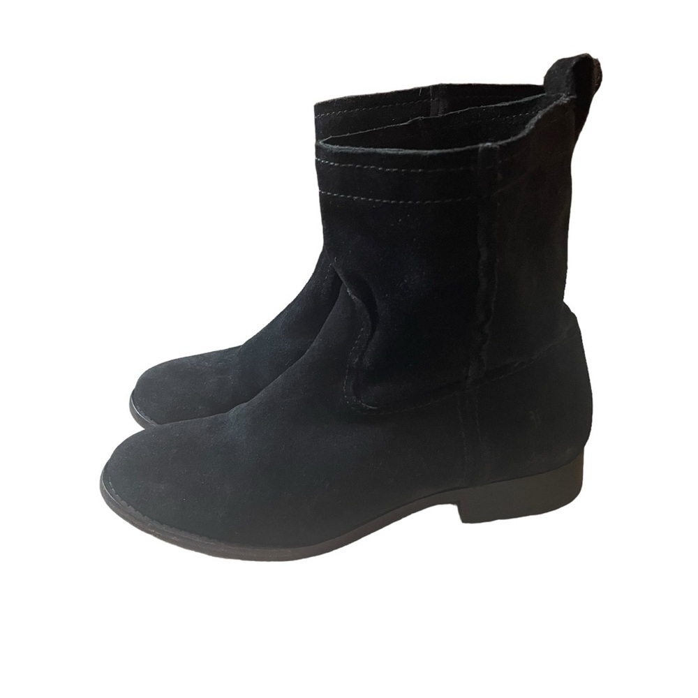 FRYE Cara Suede Black Ankle Boots Size 7